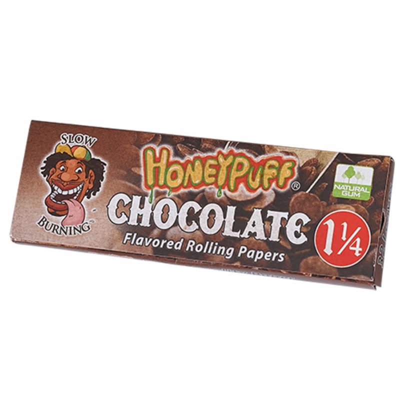 Honey Puff | Slow Burning Flavored Rolling Paper-12 booklets/display [P802x] 1 - 1/4" Size Canadian Distributor Chocolate