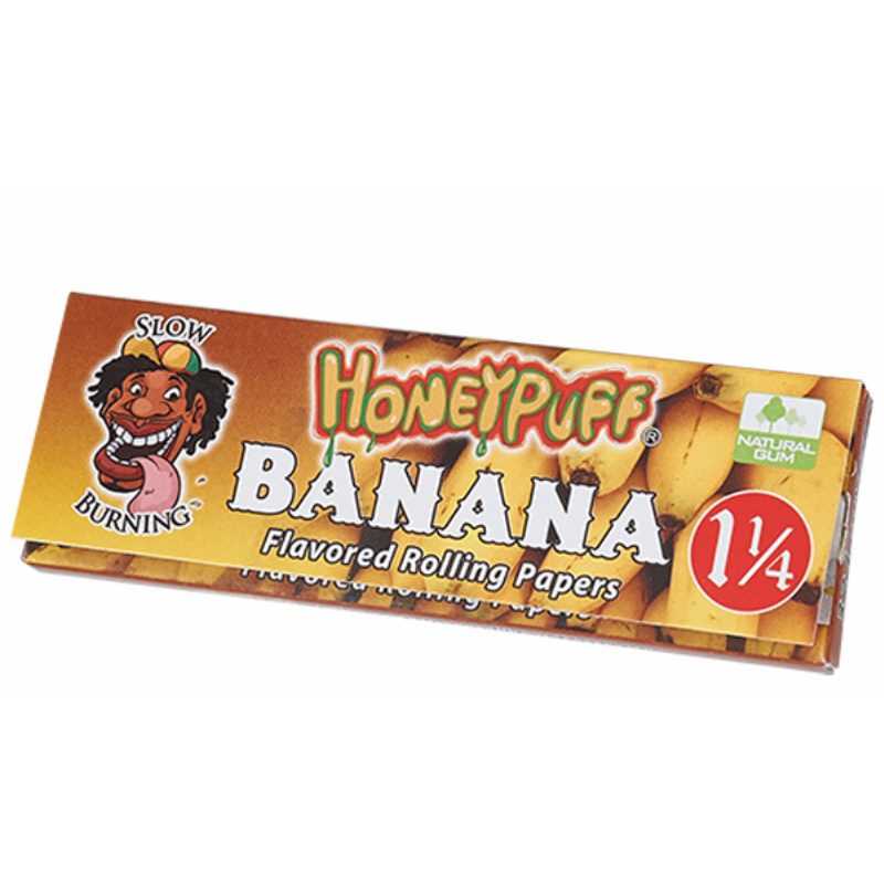 Honey Puff | Slow Burning Flavored Rolling Paper-12 booklets/display [P802x] 1 - 1/4" Size Canadian Distributor Banana