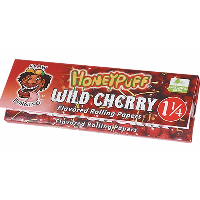 Honey Puff | Slow Burning Flavored Rolling Paper-12 booklets/display [P802x] 1 - 1/4" Size Canadian Distributor Wild Cherry