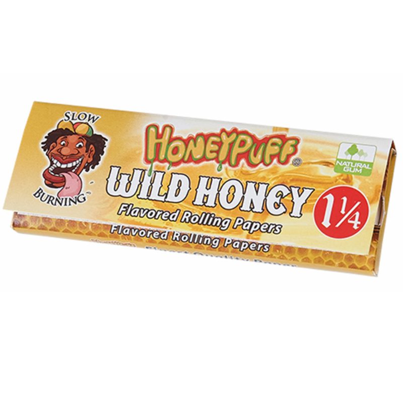 Honey Puff | Slow Burning Flavored Rolling Paper-12 booklets/display [P802x] 1 - 1/4" Size Canadian Distributor Wild Honey