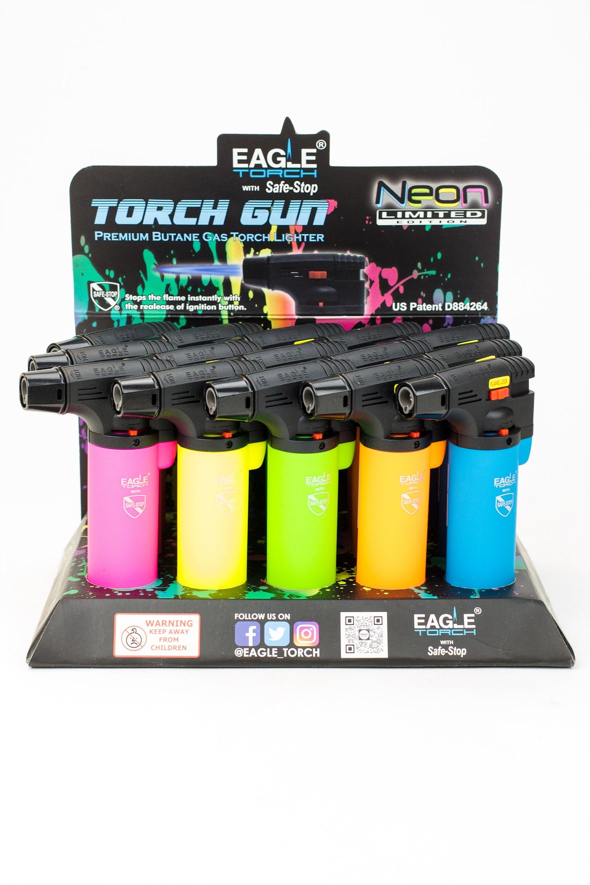 Eagle Torch-Neon Limited Torch gun lighter Box of 15 [PT101N] Torch ONE