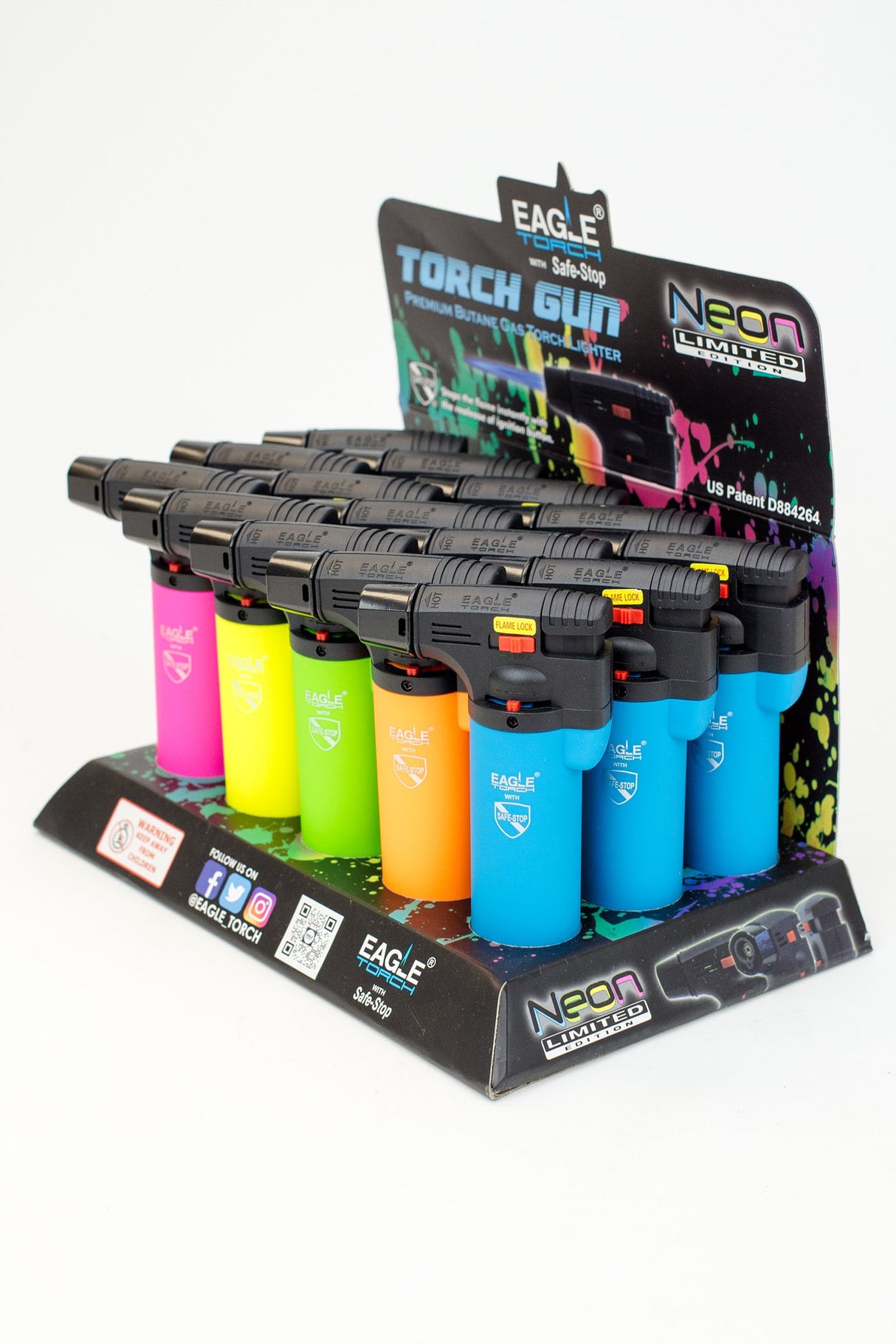 Eagle Torch-Neon Limited Torch gun lighter Box of 15 [PT101N] Torch ONE