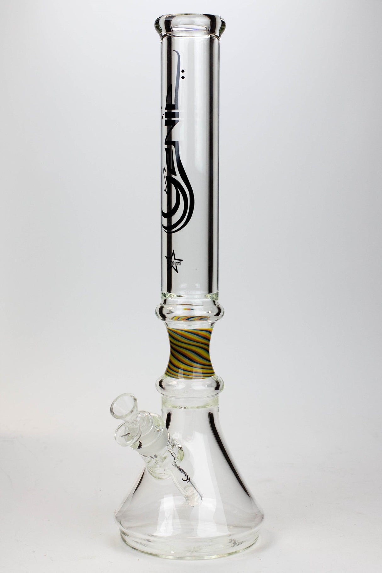 17.5" Genie 9 mm curved tube beaker water bong-D - One Wholesale