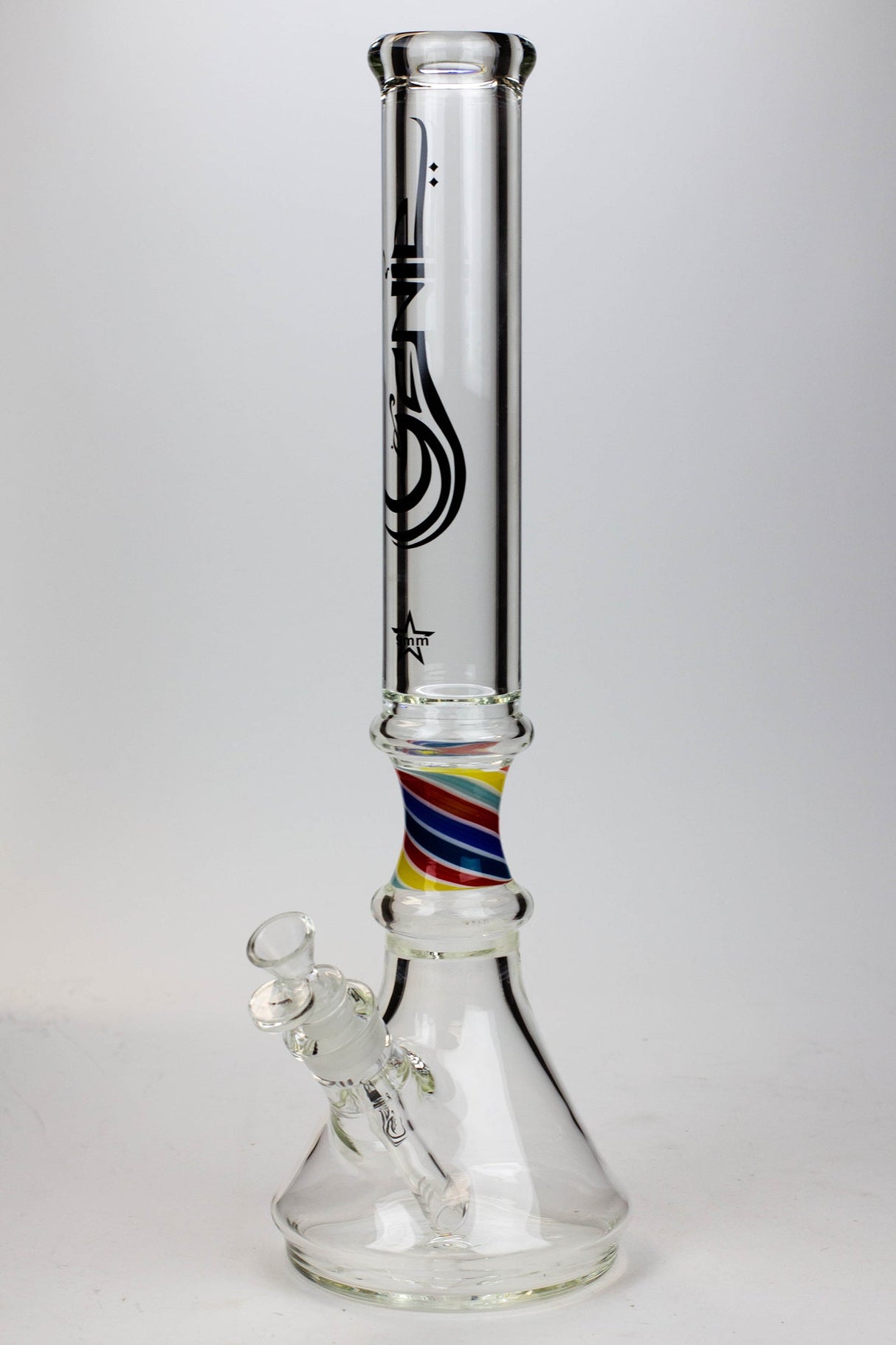 17.5" Genie 9 mm curved tube beaker water bong-F - One Wholesale