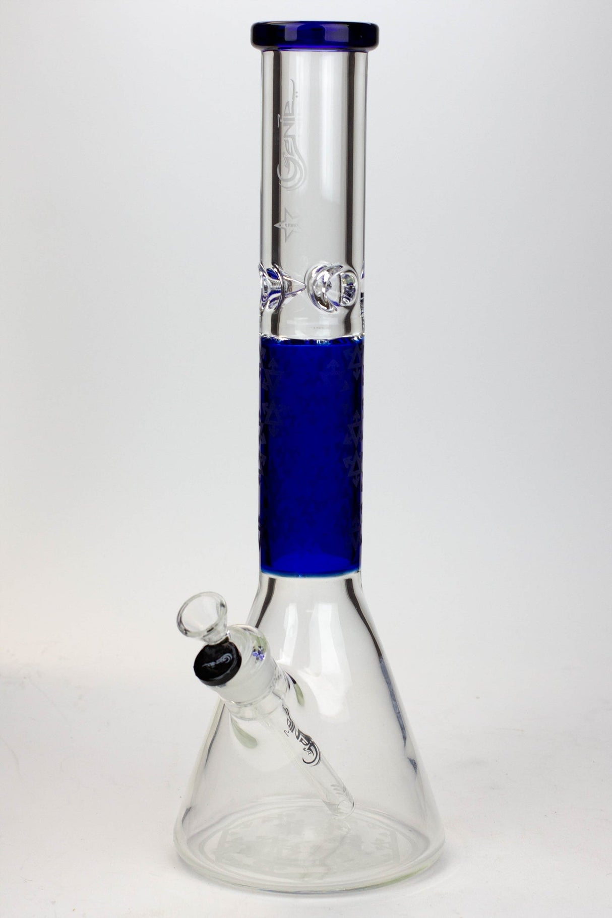 16" Genie 9 mm beaker glass water bong-Blue - One Wholesale