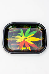 SPARK - Rolling Tray [SMALL]-Rasta - One Wholesale