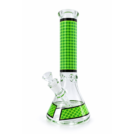 Infyniti | 14" Dotted beaker 7 mm glass bong [GP1801GRN] Glass Bong ONE