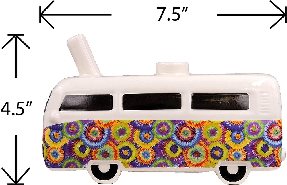 RETRO VINTAGE BUS PIPE - COLORFUL FLOWER BURST DESIGN