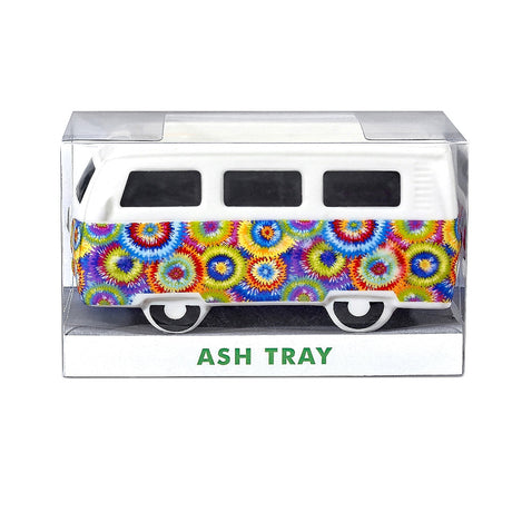 VINTAGE BUS ASHTRAY - COLORFUL FLOWER BURST DESIGN