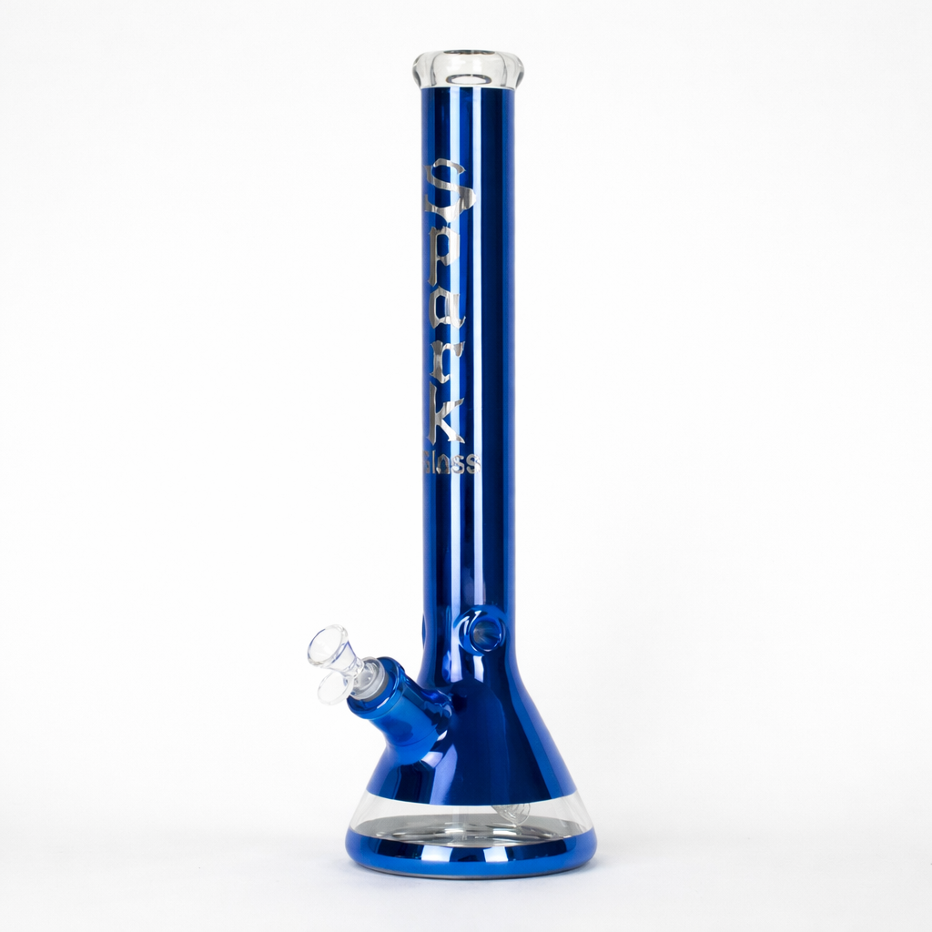 SPARK | 18" 7 mm metallic classic beaker bong [GP2049] Glass Bong ONE Blue