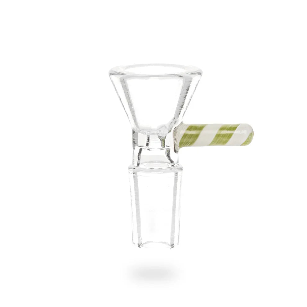 Red Eye Glass® | 14mm Candy Stripe Handle Pull-Out [196] Bowl · Popper Smoking Cat Distribution Green