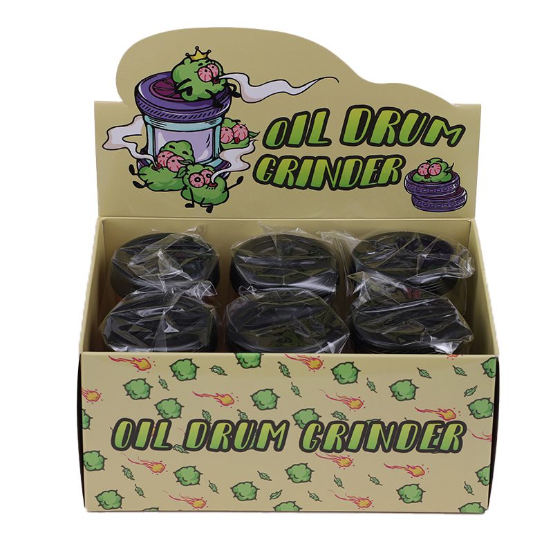 4 Parts Oil Drum Plastic Grinder Box of 6 [SMJL-003] Display Pack Canadian Distributor