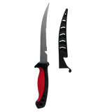 11.5″ Defender Comfort Yellow Grip Fish Fillet Knife Serrated Edge Blade w/ Sheath [9764B] Fixed Blade Knife Canadian Distributor