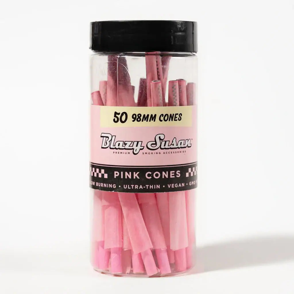 Blazy Susan | Pink Pre-Rolled Cones – 98mm - 50-Count Jar Pre-rolled Cone (Bulk / Tower) BB Canada
