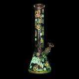 Cheech & Chong® Glass | 15" 7mm Thick Tie Dye Glow-in-the-Dark Water Pipe [CC169] Glass Bong Smoking Cat Distribution