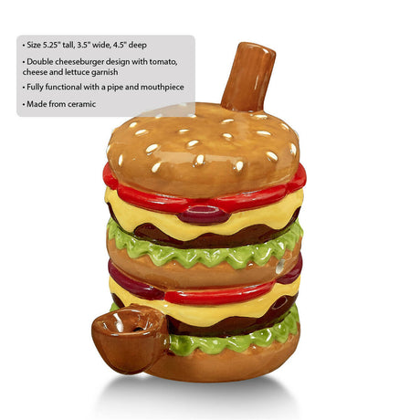 Cheese burger pipe Ceramic Pipe Roast and Toast Gifts