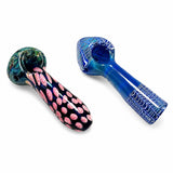 5" Blue Webwork Glass Hand Pipe Glass Pipe Super Supplys Inc