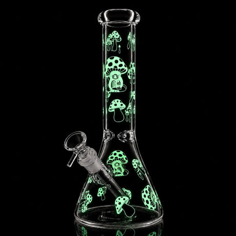 10" Glow-in-the-Dark Mushroom Beaker Bong Glass Bong Super Supplys Inc
