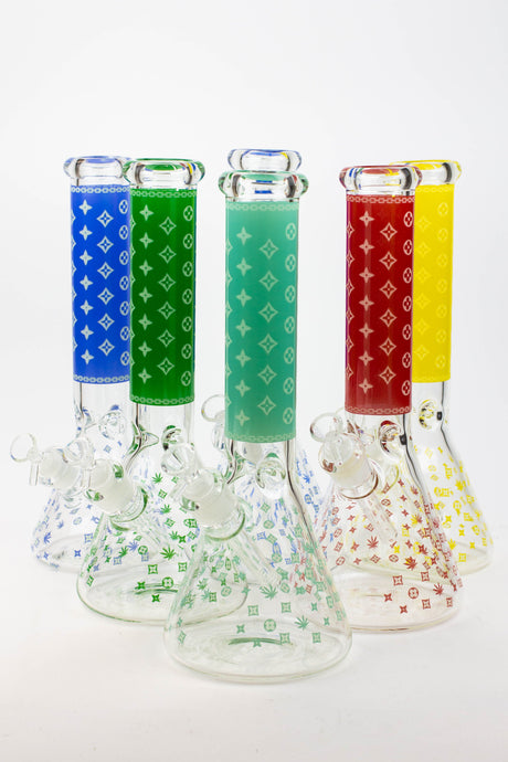 14" Luxury Patten Glow in the dark 7 mm glass bong [A24]- - One Wholesale