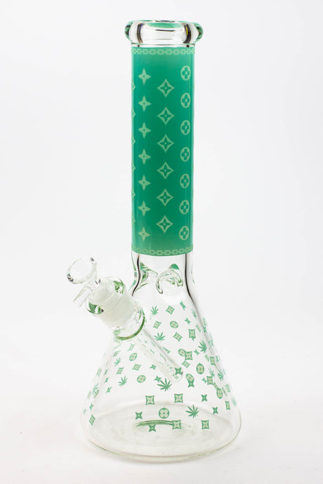 14" Luxury Patten Glow in the dark 7 mm glass bong [A24]-Light green - One Wholesale