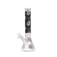 14" Graphic with cubic zirconia decor glass beaker water bong [AK19-308I] Glass Bong Canadian Distributor