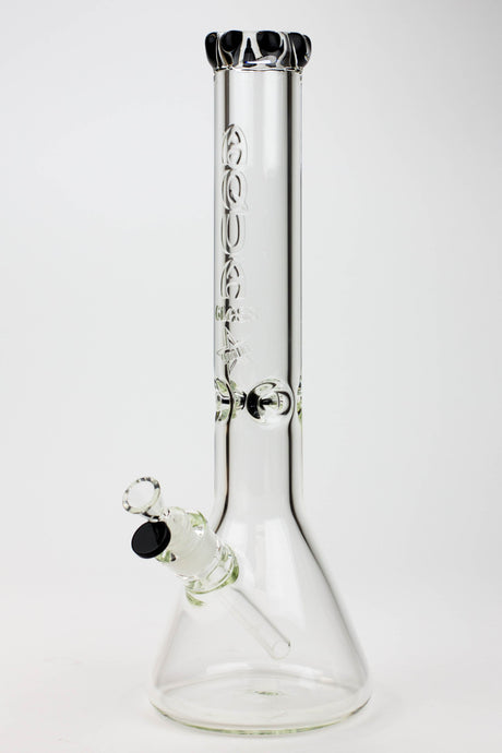 15.5" AQUA Glass / 9mm / glass beaker water bong-Black - One Wholesale