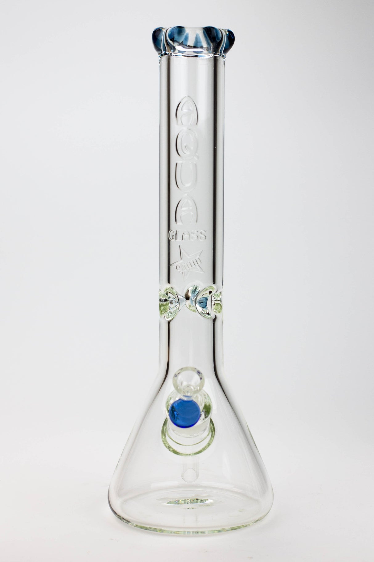 15.5" AQUA Glass / 9mm / glass beaker water bong- - One Wholesale