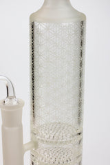 14" AQUA Glass / 2-in-1 / Dual honeycomb sandblast glass water bong- - One Wholesale