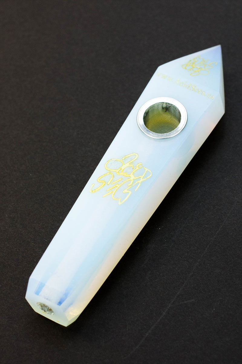 Acid Secs - Golden Engraved Opal Smoking Pipe Quartz · Stone Pipe Acid Secs Productions Inc.