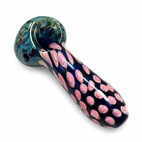 5" Blue Webwork Glass Hand Pipe Glass Pipe Super Supplys Inc Pink