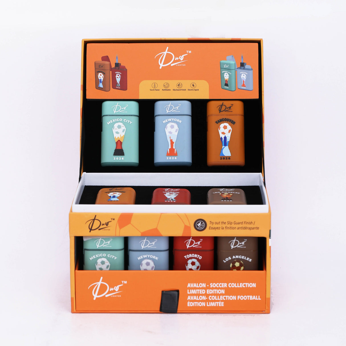 DUCO™ | AVALON – Soccer Collection Limited Edition Jet Flame Lighter (Display of 34) Torch ONE TRADING