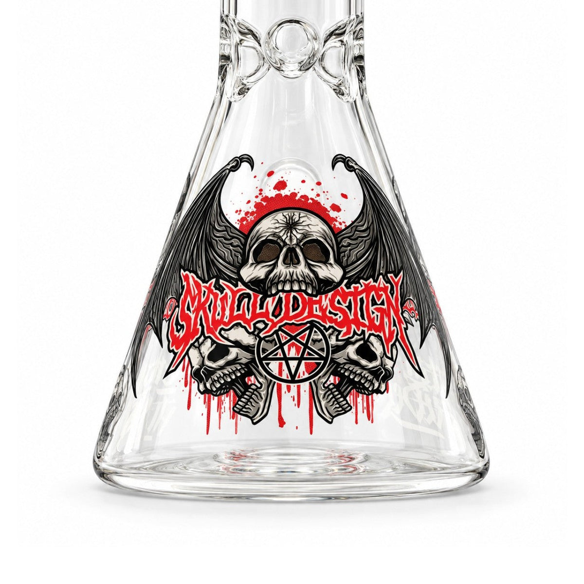 10" Glow-in-the-Dark Skull Graphic Beaker Glass Bong Super Supplys Inc
