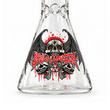 10" Glow-in-the-Dark Skull Graphic Beaker Glass Bong Super Supplys Inc