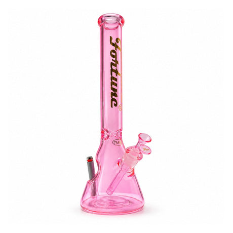 Fortune | 18" 7mm Beaker w/ Lighter Pocket Glass Bong Fortune Pink