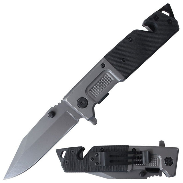 Folding Pocket Knife Stainless - Gun Gray Black [BF210856] Folding Knife Canadian Distributor