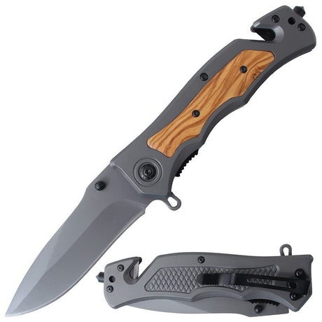 Folding Pocket Knife Stainless - Olive Wood [BF210865] Folding Knife Canadian Distributor