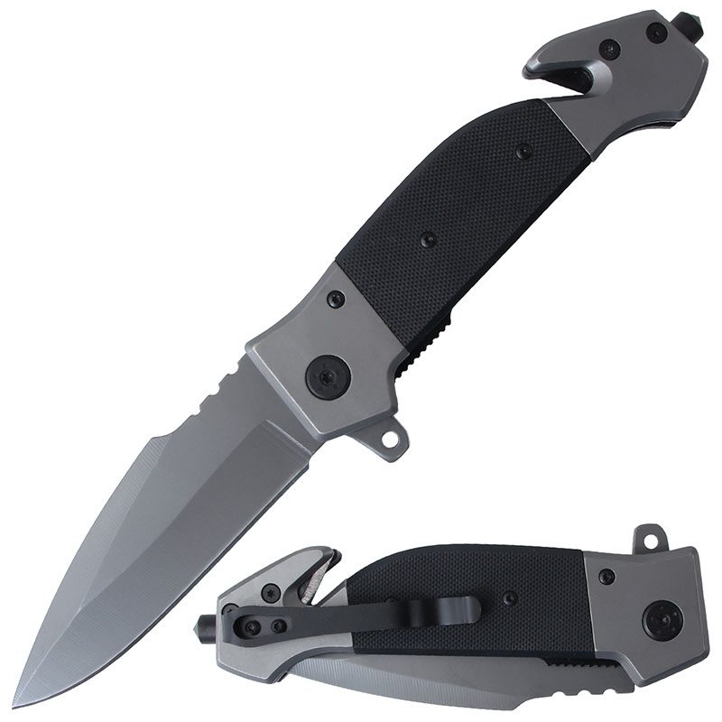 Folding Pocket Knife Stainless - Gun Gray [BF210868] Folding Knife Canadian Distributor