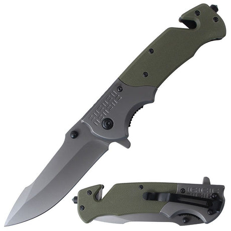 Folding Pocket Knife Stainless - Gun Gray Green [BF210876] Folding Knife Canadian Distributor