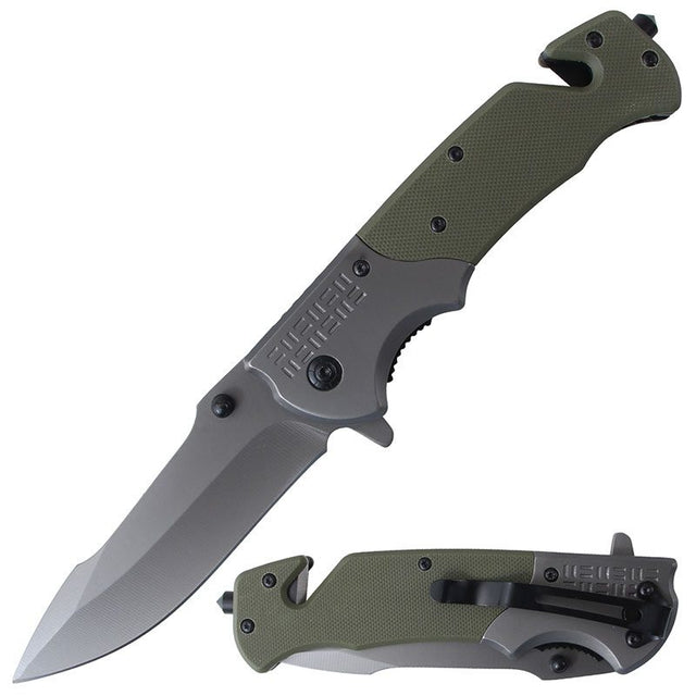 Folding Pocket Knife Stainless - Gun Gray Green [BF210876] Folding Knife Canadian Distributor