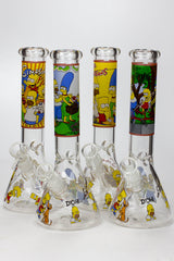 10" SS-Cartoon Graphic glass water bong- - One Wholesale