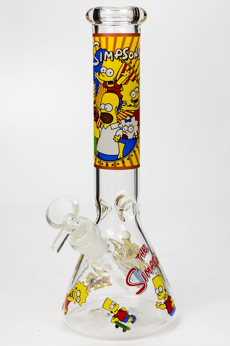 10" SS-Cartoon Graphic glass water bong-Cartoon A - One Wholesale