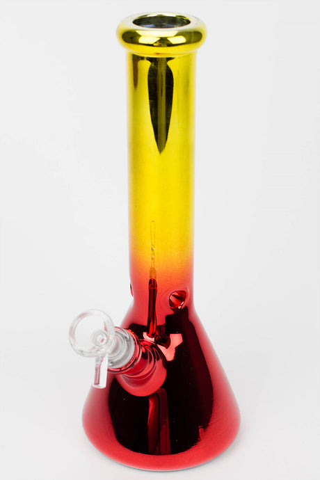 10" Metallic gradation glass water bong-YL/RD - One Wholesale