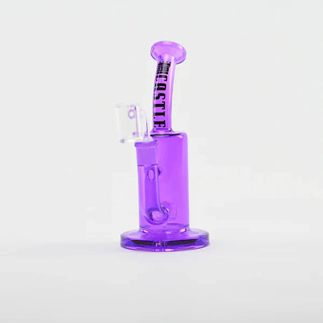 Castle Glassworks | 8.5" Barrel Dab Rig – 7mm Thick Electroplated Glass (14mm Female) Glass Rig Castle Glassworks Purple