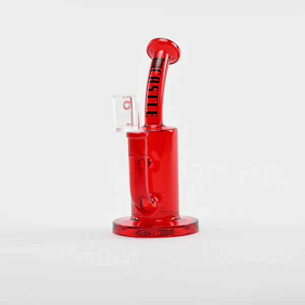 Castle Glassworks | 8.5" Barrel Dab Rig – 7mm Thick Electroplated Glass (14mm Female) Glass Rig Castle Glassworks Red