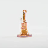 Castle Glassworks | 8.5" Bell Dab Rig – 7mm Thick Electroplated Glass (14mm Female) Glass Rig Castle Glassworks Rose gold