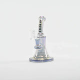 Castle Glassworks | 8.5" Bell Dab Rig – 7mm Thick Electroplated Glass (14mm Female) Glass Rig Castle Glassworks Light Chrome
