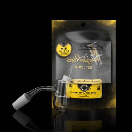 Honeybee Herb - HONEY BEVEL DEEP BOWL | BL - 45° DEGREE Banger- - One Wholesale
