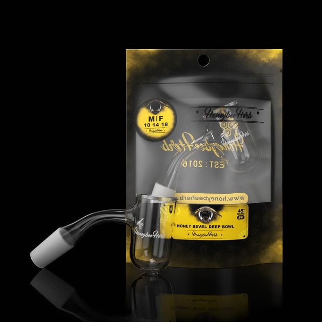 Honeybee Herb - HONEY BEVEL DEEP BOWL | BL - 45° DEGREE Banger- - One Wholesale