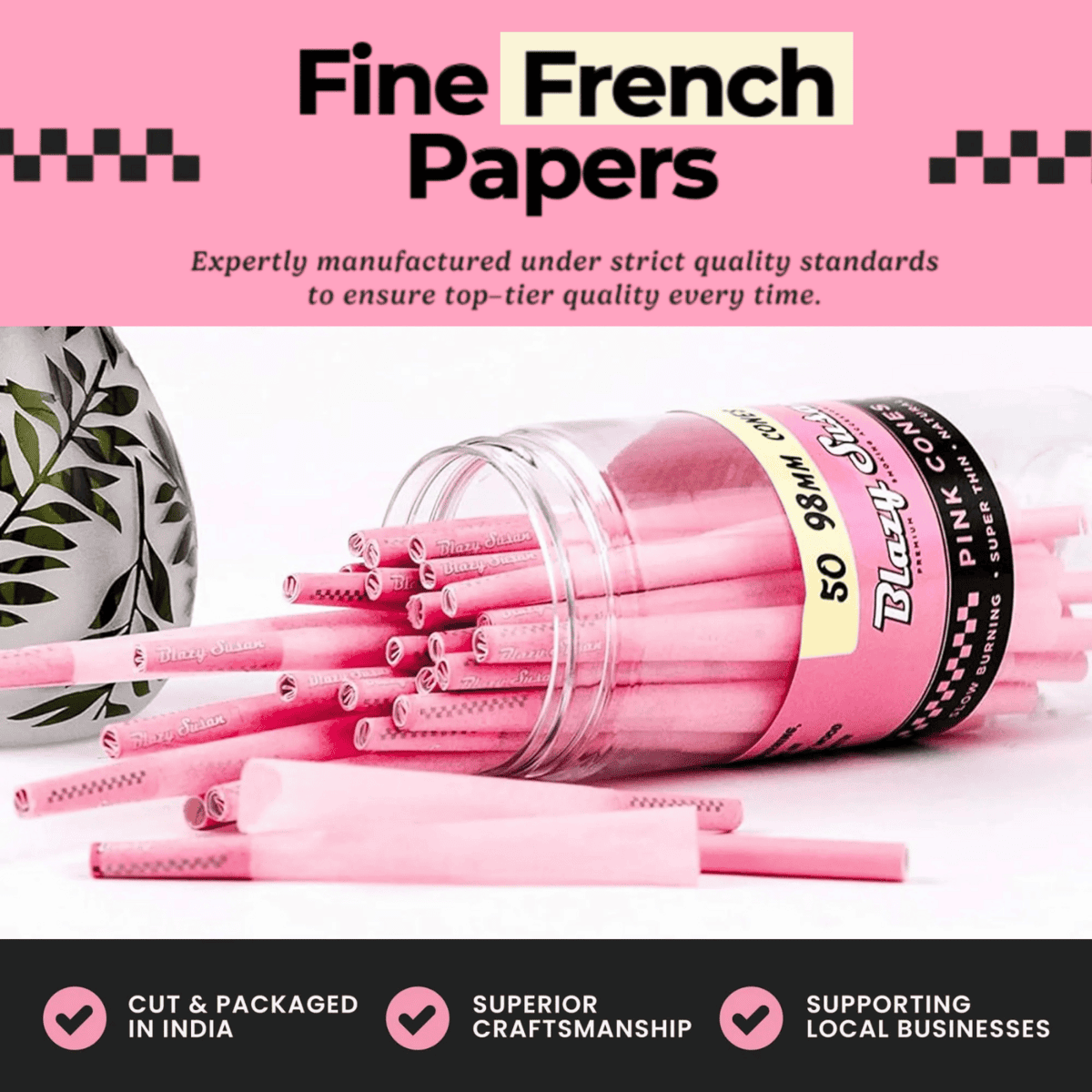 Blazy Susan | Pink King size Cones Pack of 50