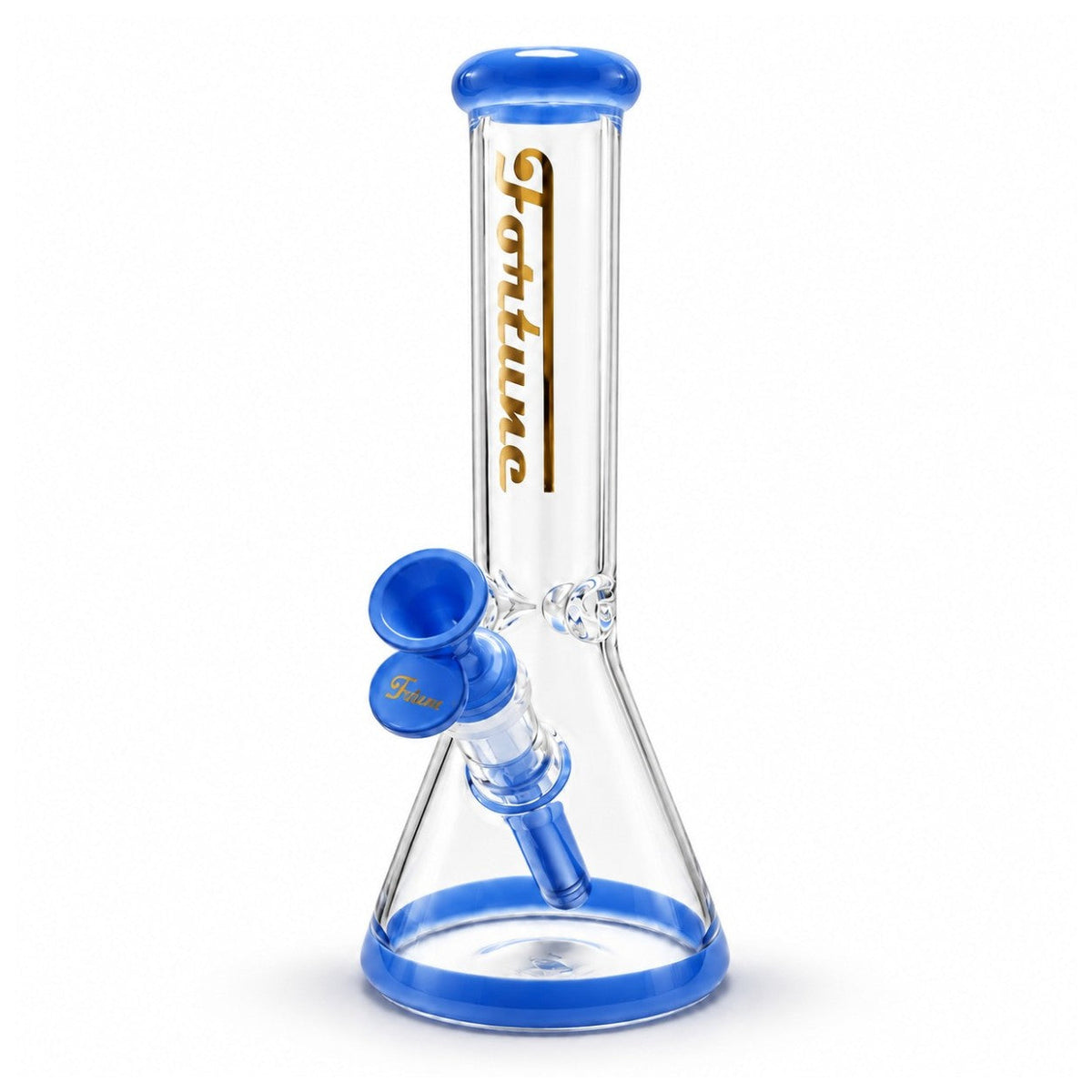 Fortune | 10" Color Accent Beaker Glass Water Pipe – 5mm Glass Bong Fortune Blue